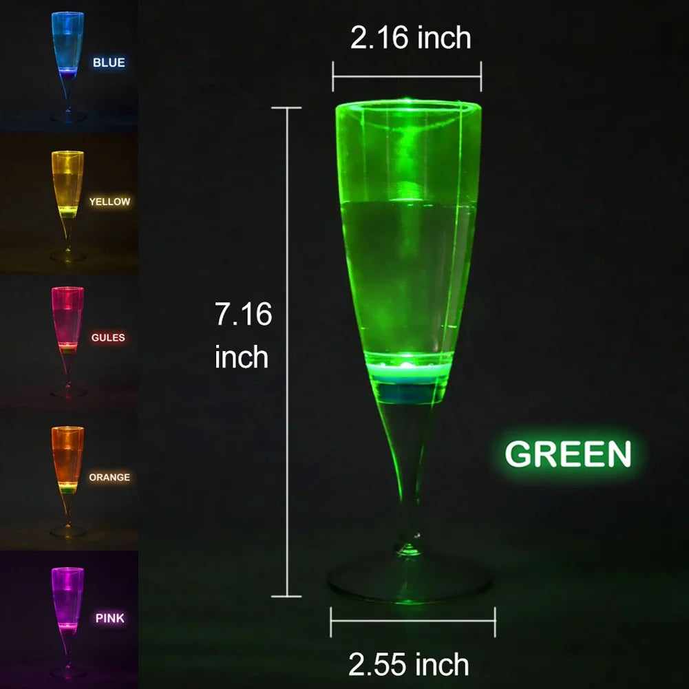 LED Wine Glass Champagne Glass Water Liquid Activated Flash Light Glass Party Bar Christmas Vase New Year Decoration Lights