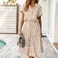 Ladies Bohemian Leopard Print Shirt Dress Women Casual Midi Holiday Summer Dress Female A-line Loose Women Beach Dress Vestidos