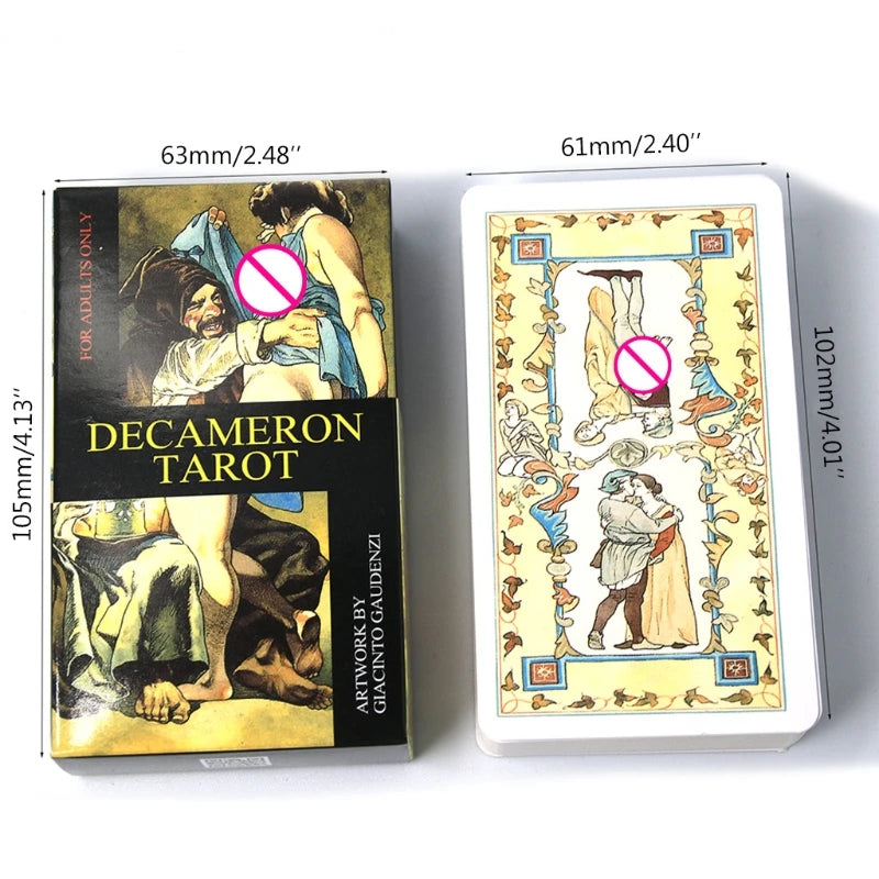 Decameron Tarot 78-Card Deck Full English Oracle Cards Friends Party Board Game Carnal Adventure