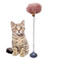 1pc Cat Teaser Toy Interactive Plush Cat Spring Wand Kitten Toy Ball With Sucker Bell Pet Supplies Pet Accessories For Cat