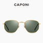 CAPONI Classical Sunglasses Women Ray Cut Retro Sun Glasses UV400 Protect Polarized Gold Metal Hexagon Fashion Eyewear CP1081