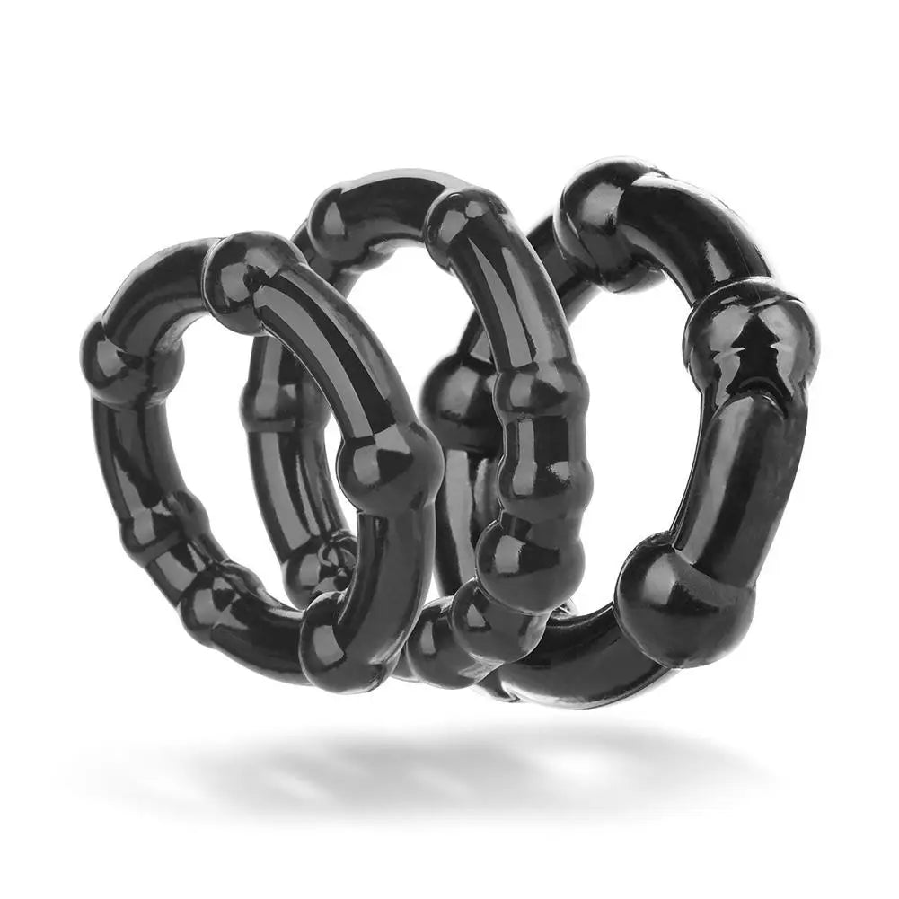 3Pcs Silicone Penis Rings Delaying Ejaculation Cock Rings Lock Ejaculation Adult Games Sex Rings For Men Couples Erotic Sex Shop