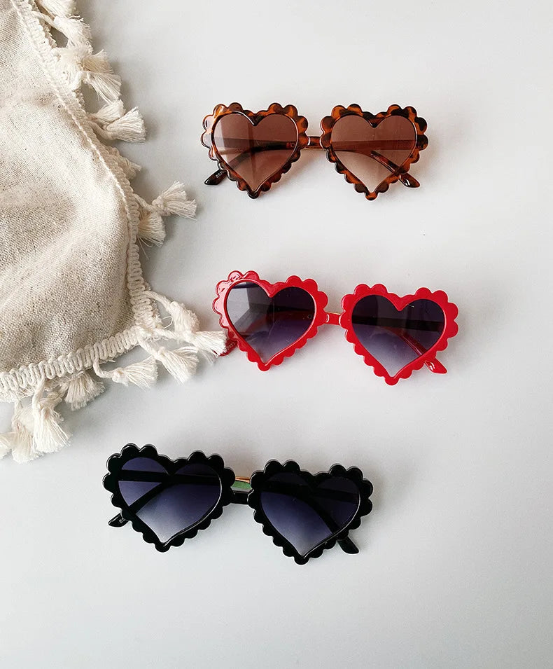 6 Colors Infant Boy Girl Sunglasses Solid Love Pattern Sunglasses Sun Glasses Kid Eyeglasses Beach Eyewear