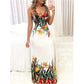 Chic And Elegant Woman Dress Beach Strappy Casual V neck Boho Floral Sleeveless Maxi Party Sundress