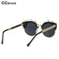 51103 Round Sunglasses Fashion Metal Golden Rose Frame Charm Women's Shade UV400