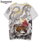 2020 New Arrival Top Fashion Cotton O-neck T Shirt Brand Clothing Tshirt Homme Hip Hop Embroidery Tattoo Short Carps T-shirt