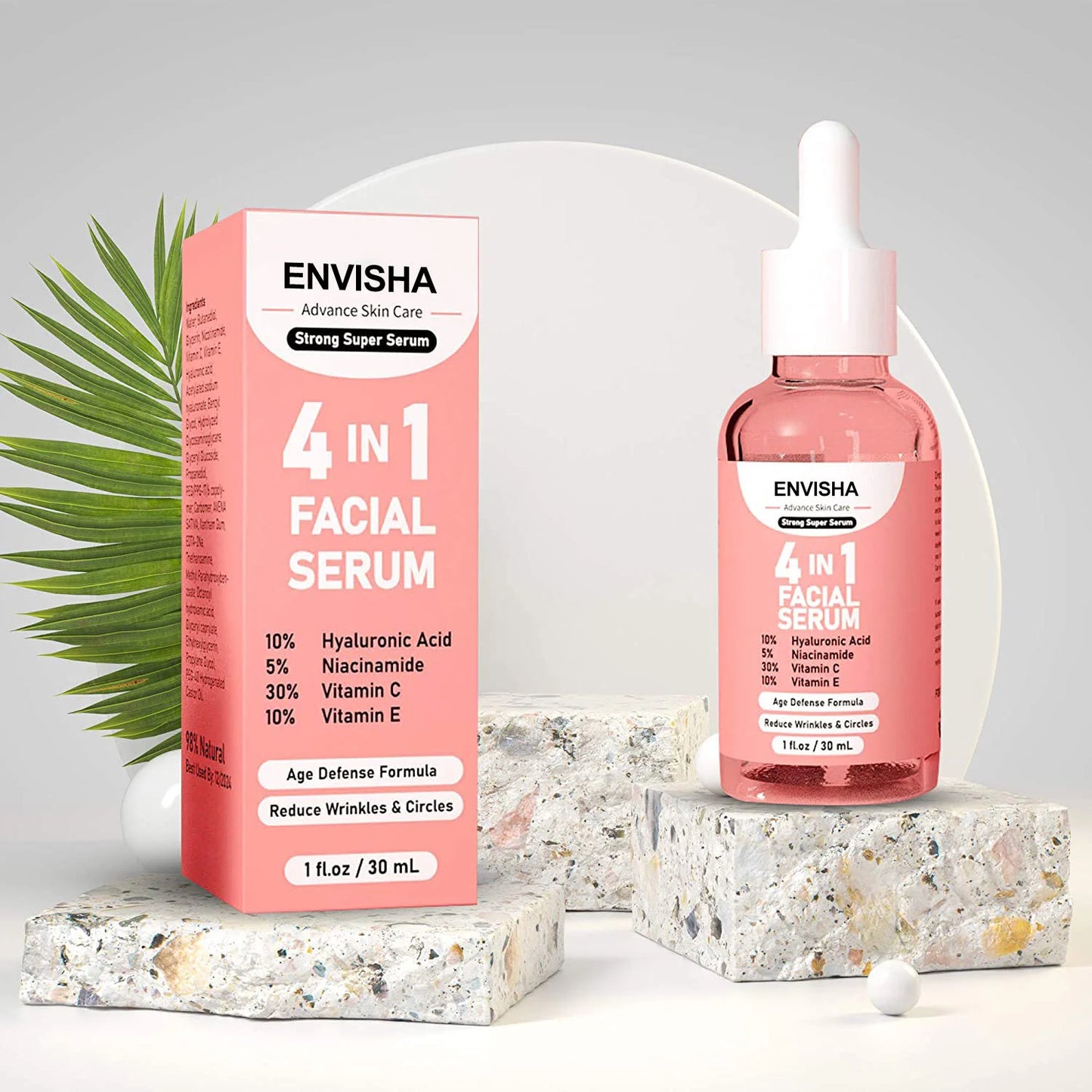 ENVISHA Facial Serum Skin Care Collagen Nicotinamide Hyaluronic Acid Vitamin Moisturizing Whitening Shrink Pores Remove Acne