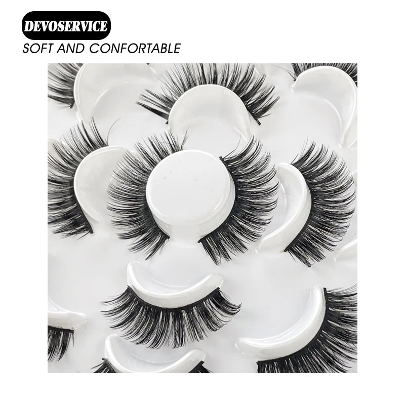 7Pairs New False Eyelash 3D Faux Mink Lashes Natural Volume Eyelashes Extension Supplies Maquillage Makeup Tools Gift Wholesale