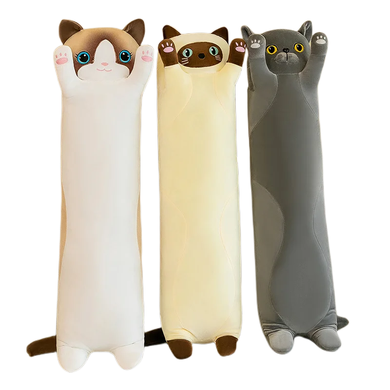 Anime New Arrive 130cm Cute Soft Long Cat Boyfriend Plush Toy Stuffed Pause Office Nap Sleep Pillow Cushion Gift Doll Kids Girls