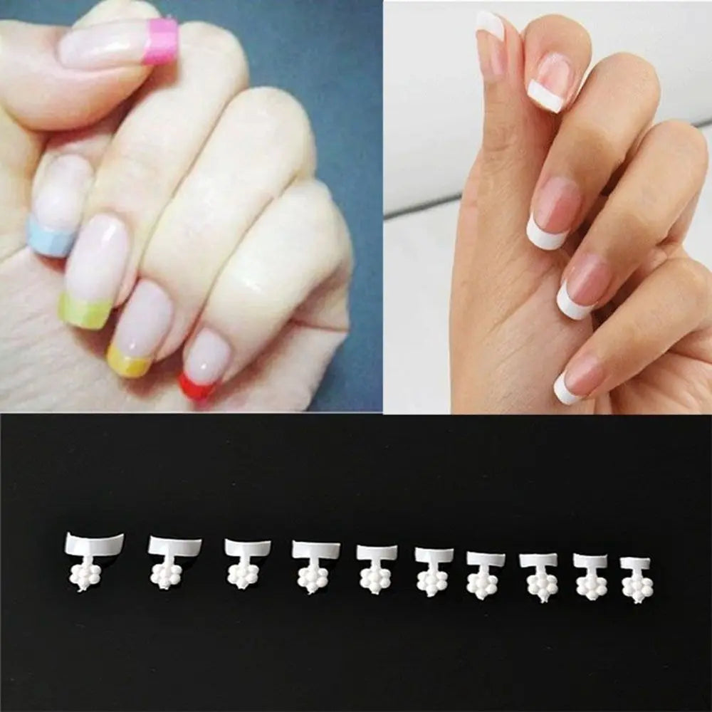 Trendy New Hot False Nail Wraps Acrylic Nails White Wrap Nail Tips Short French Manicure