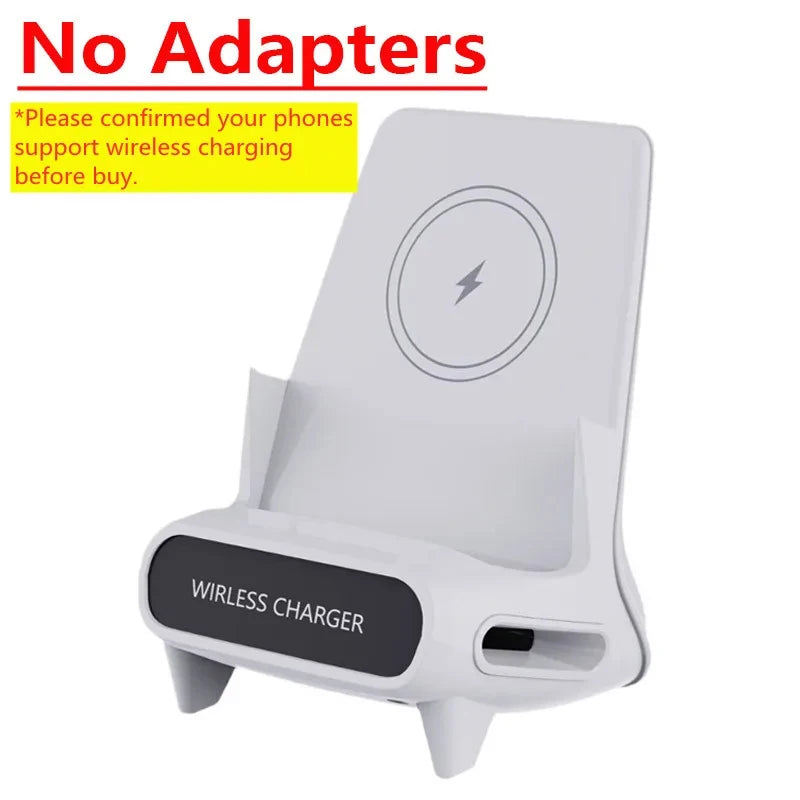 Wireless Charger Stand Pad Desktop Mobile Phone Holder Bracket 15W Fast Charging Station Dock Mount for iPhone Samsung Xiaomi LG