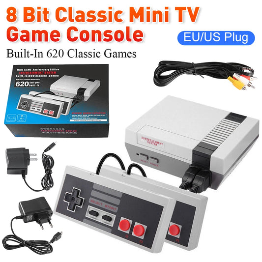 8 Bit Classic Mini TV Game Console Retro Game Player Console Video Game Built-In 620 Classic Games Arcade Gaming For Nintendo Ds