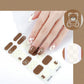 16 Strips Semi-cured Gel Nail Art Stickers 3D Hot Stamping Phototherapy Long Lasting Manicure Stickers Full Cover Nail Charms