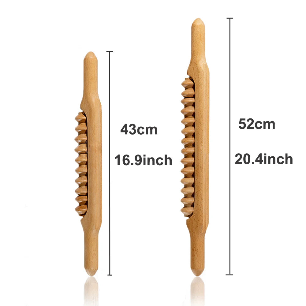 Wood Therapy Massage Tool,Body Roller Stick,Anti Cellulite Tool,Lymphatic Drainage Paddle Tool,Muscle Release Stick Rod,gua sha