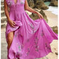 Women's Sexy Summer Print Beach Holiday Long Dresses Fashion Deep V Neck High Waist Lace Up Slim Elegant Female Bohemian Dress