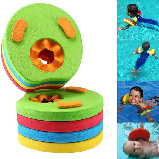 ZK40 4 Pcs Kids Arm Float Discs EVA Swim Float Colorful Discs Armbands Floating Sleeves Buoyancy Circles Rings
