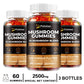 Mushroom Gummies - 10 Mushroom Blend - Natural Stress & Mood Support, Enhance Brain, Memory & Focus, Immune
