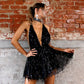 2023 New Party dresses Sexy Dresses Women Backless Halter Black Gold Mini Dress Party Tassel Summer Dress Women Club Wear