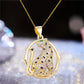 Juya 18K Real Gold Plated Micro Pave Zircon Butterfly Horse Bees Cat Leopard Pendant Necklace For Women Birthday Christmas Gift