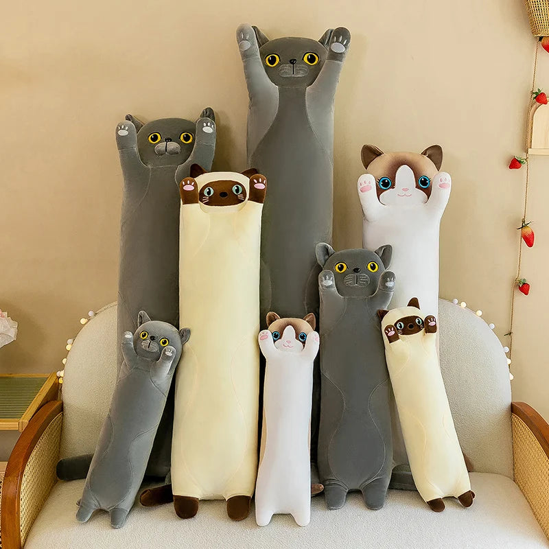 Anime New Arrive 130cm Cute Soft Long Cat Boyfriend Plush Toy Stuffed Pause Office Nap Sleep Pillow Cushion Gift Doll Kids Girls