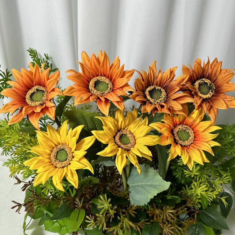 Artificial Flowers Sunflower For Wedding House Garden Decorative Fake Flower Home Desk Mariage Decoration Accessoires Fleurs