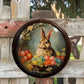 Round Wooden Sign Easter Bunny Art Logo Decoration, Suitable for Bar Home Living Room Room Courtyard Wall Decoration