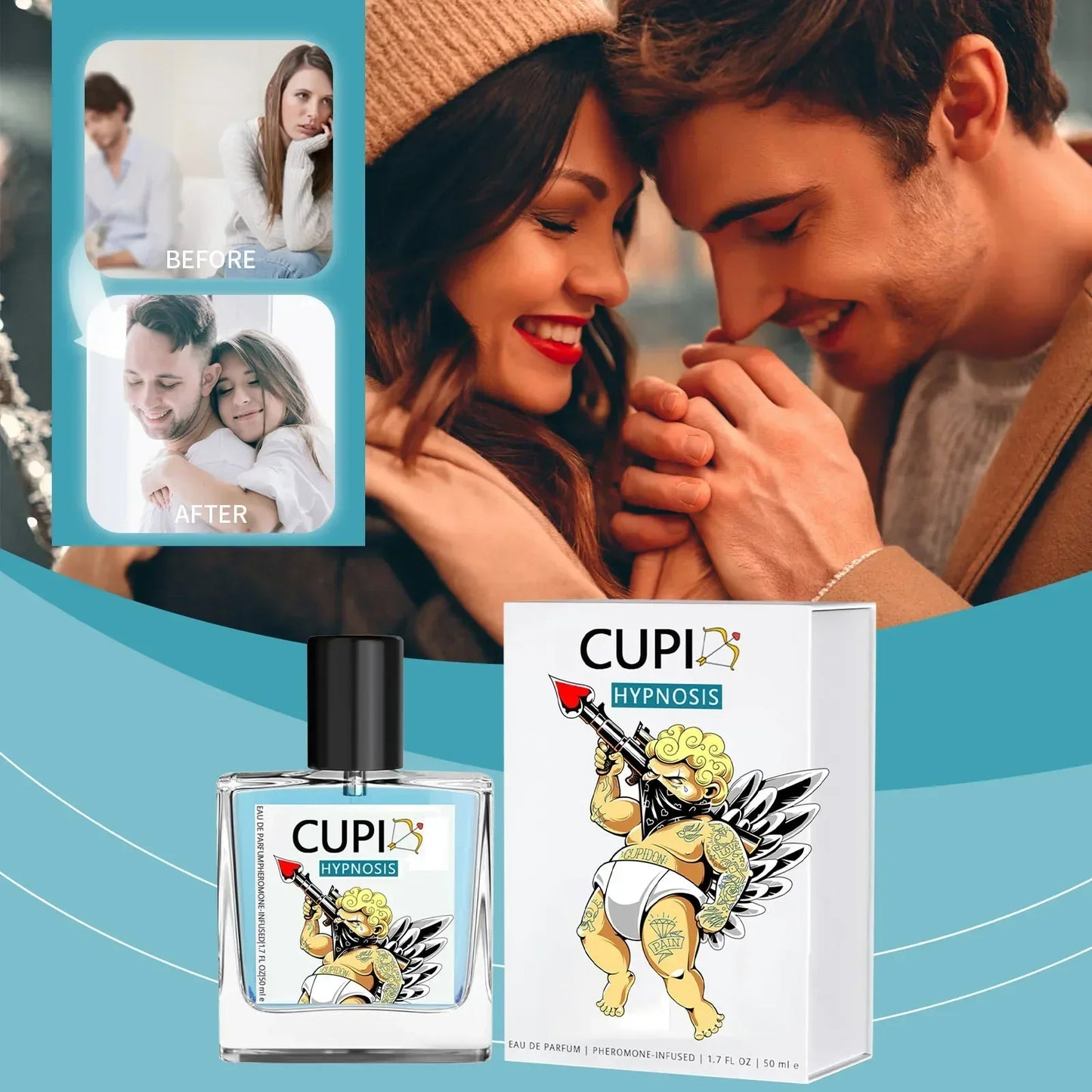 50ML Cupid Hypnosis Perfume Original Long Lasting Pheromone Fragrances Perfume Cologne Men's and Women's Light Fragrance