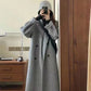 Women's Long Woolen Coat Elegant Loose Fit Autumn Winter New Style Korean Series Small Size Aired out Atmosphere Coat