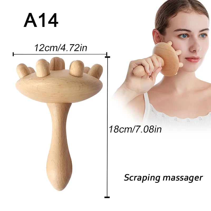 Wood Therapy Massage Tools for Body Shaping,Anti Cellulite Lymphatic Drainage,Professional Wooden Massage for Waist Sculpting