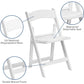 Hercules Series Folding Chair - White Resin - Set of 4 800LB Weight Capacity Comfortable Event Chair - Light Wei