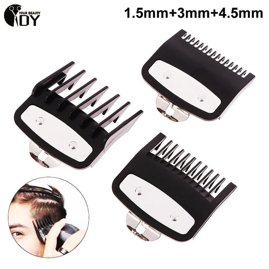 3Pcs Hair Clipper Guards Guide Combs Trimmer Cutting Guides Styling Tools Attachment Compatible 1.5mm 3mm 4.5mm barber