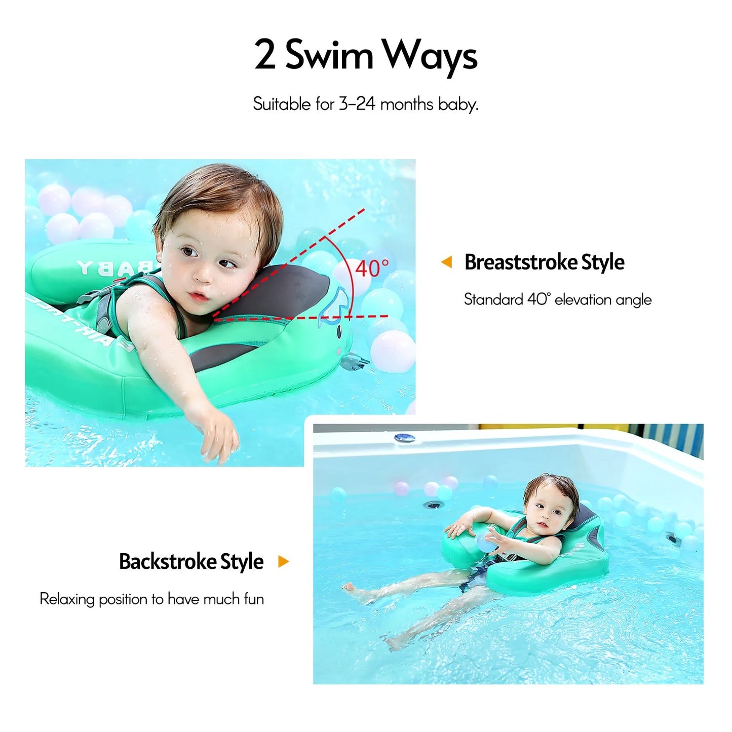 Infant Swimmer Non-inflatable Swim Waist Float Baby Floater Flotteur Non Gonflable Pour Nageur Pour Bébé Child Lying Swim Ring