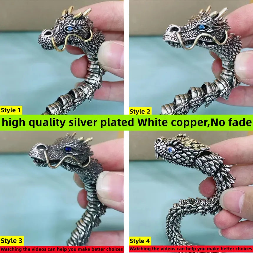 Vintage Viking Snake Dragon Bracelet Men's Personality Domineering Retro Faucet Smart Copper Gothic Jewelry Gifts Factory Price