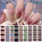 14Tips INS Trendy Foil Gel Nail Stickers Glittering Self-Adhesive Gel Full Nail Wraps Simple Gel Nail Decals DIY NAil Art Making