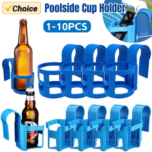 1-10pcs Swimming Pool Water Cup Hanger Car Water Cup Drink Holder for Above Swimming Pool Side Drinks Beer Storage Shelf Tool