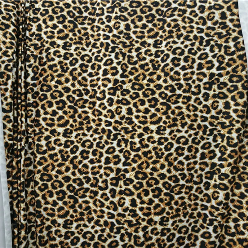 Good Skin Friendly Cotton/spandex 4-Side Elastic Milk Silk Brown/Black Leopard Pattern Print Knit Fabric DIY Sewing Dress/Shirt