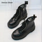 Womens Ankle Boots Black Medium Heel Lace Up Bottes Sexy