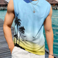 Summer Daily Casual Men's Tank Top Hawaiian Style Fish Print Men's Tank Top Seaside Party Men's Fashion Sleeveless T-shirt