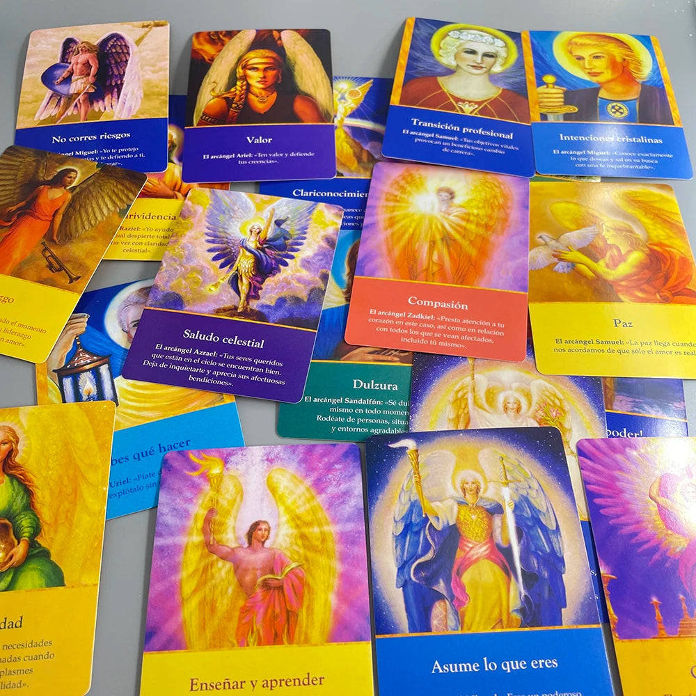 Archangel Tarot Oracle Cards in Spanish Version Fate Tips Angels Oraculos Board Games Deck Witchcraft Fairy E-guidebook