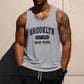Summer Fresh And Simple Letter Men's Printed Men's Round Neck Vest Harajuku Street Fashion Daily Sports Fitness Breathable Vest