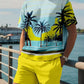 2 Piece Summer Casual Everyday Men's Short Sleeve Shorts Set Hawaiian Print Men's T-shirt Outdoor Sports Men's Beach Shorts