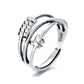 European And American Retro Silver Jewelry Rotating Ring Creative Three-Ring Smart Adjustable Ring Jewelry For Women