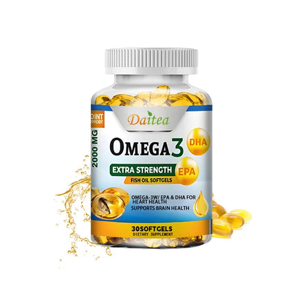 Omega-3 Fish Oil Rich In DHA and EPA, Improve Bad Mood, Relieve Stress, Strengthen The Brain, Improve Memory and Intelligence