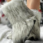 Women's Winter Fluffy Faux Fox Fur Short Boots Woman Plush Warm Snow Boots Luxury Footwear Girls' Furry Fur Bottes Fashion Shoes