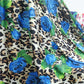 Good Brown Leopard Cotton/spandex Knit Fabric 4-Side Elastic Milk Silk Blue Rose Pattern Print Cloth  DIY Sew Dance Dress/Shirt