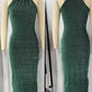 Women High Neck Sleeveless Glitter Bodycon Dress