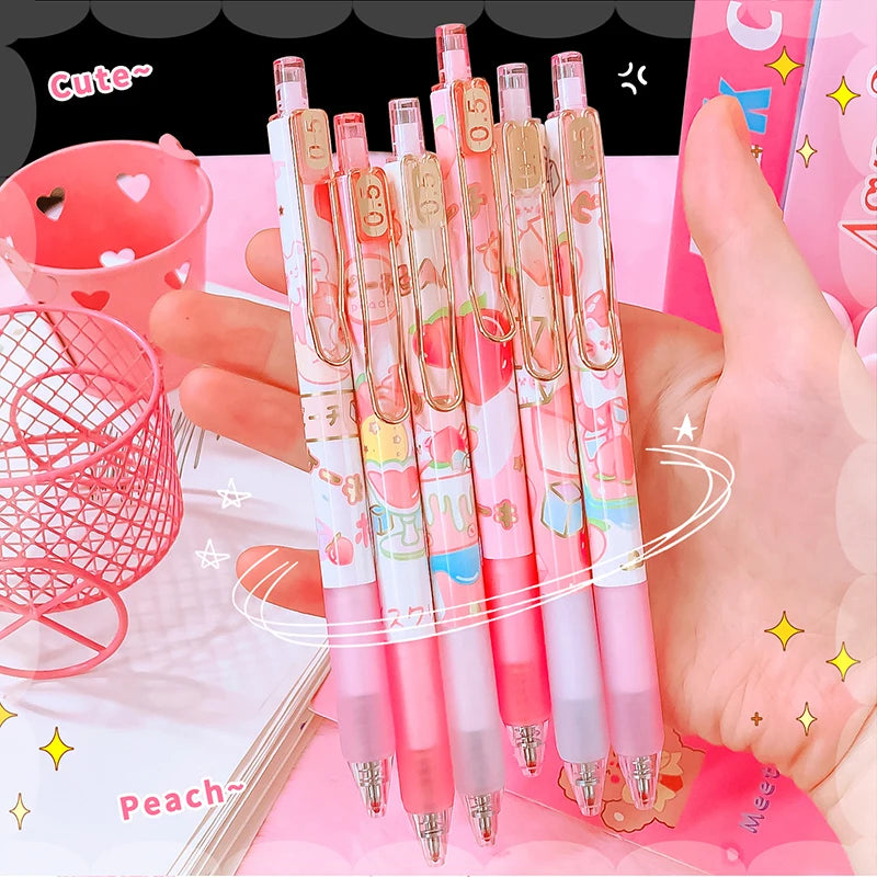 Aesthetic stationery items back to school peach cat Ballpoint pen gel pens Elegant pens Kawaii Stationery supplies cute pens