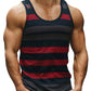 Retro Striped Graphic Tank Tops For Men Fashion Casual Summer Sleeveless 3D Printed Vest Loose Crew Neck Quick Dry Sports Tees