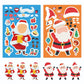 Christmas Stickers for Kids DIY Santa Snowman Christmas Tree Make A Face Stickers Party Game Activities Goodie Bag Filler Gifts