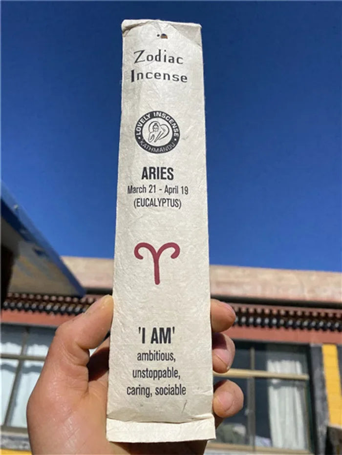 Natural Incense Sticks Nepal Zodiac Incense Handmade Sandalwood Sagittarius White Sage Leo Lemon Incense Stick Air Aromatherapy